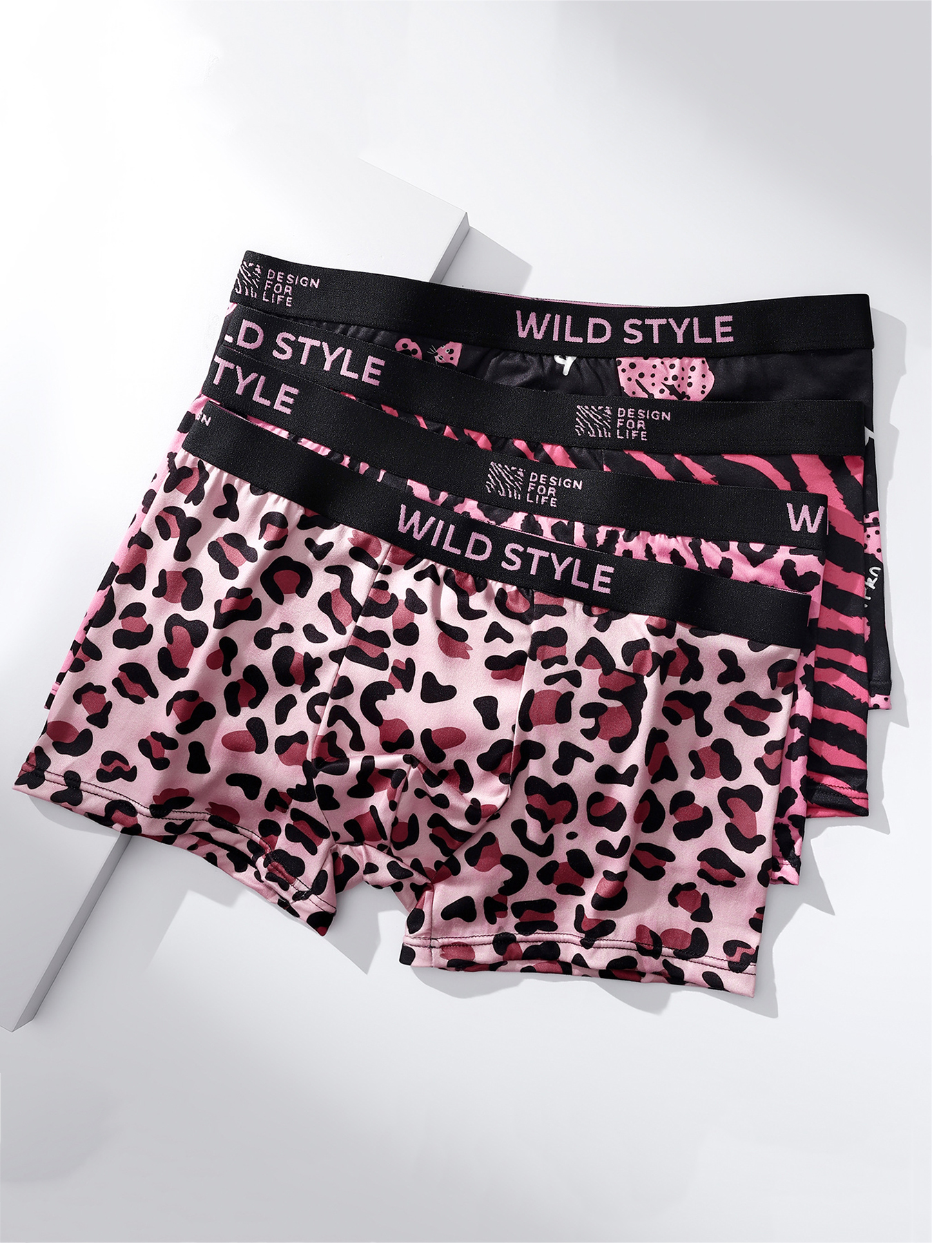 Multi Pack Underwear - 4-Pack Men's Polyester Boxer Briefs: Trendy