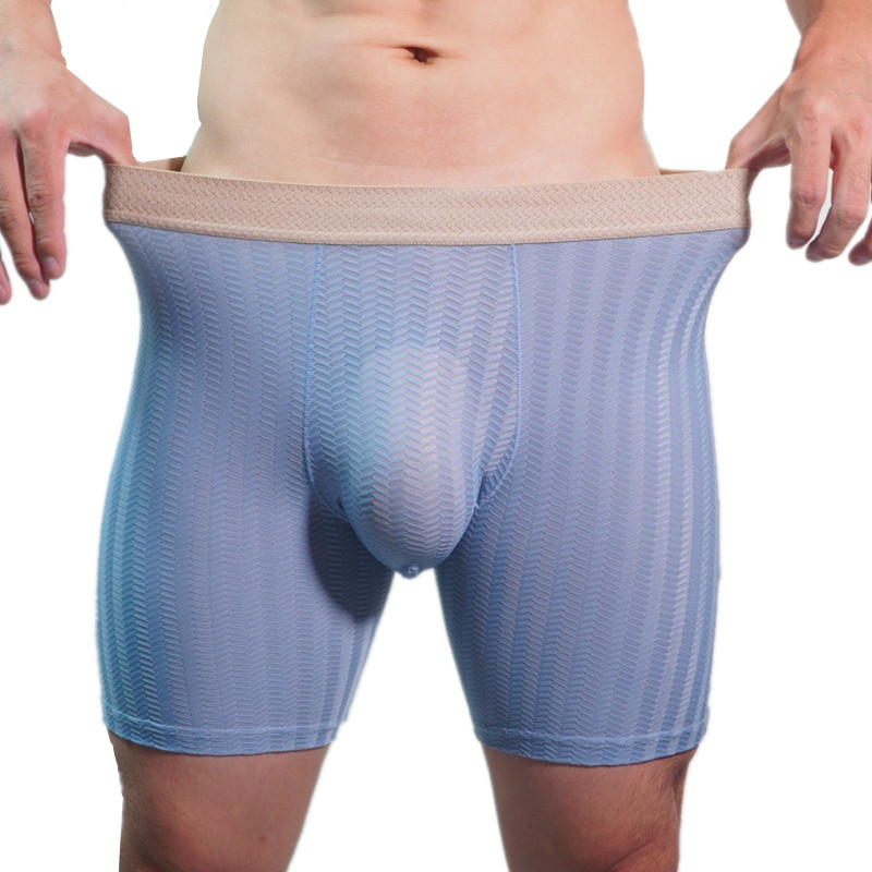 Mens Boxer Shorts Homme Nylon  - مراجعة Long Leg Trunk Men وسعره