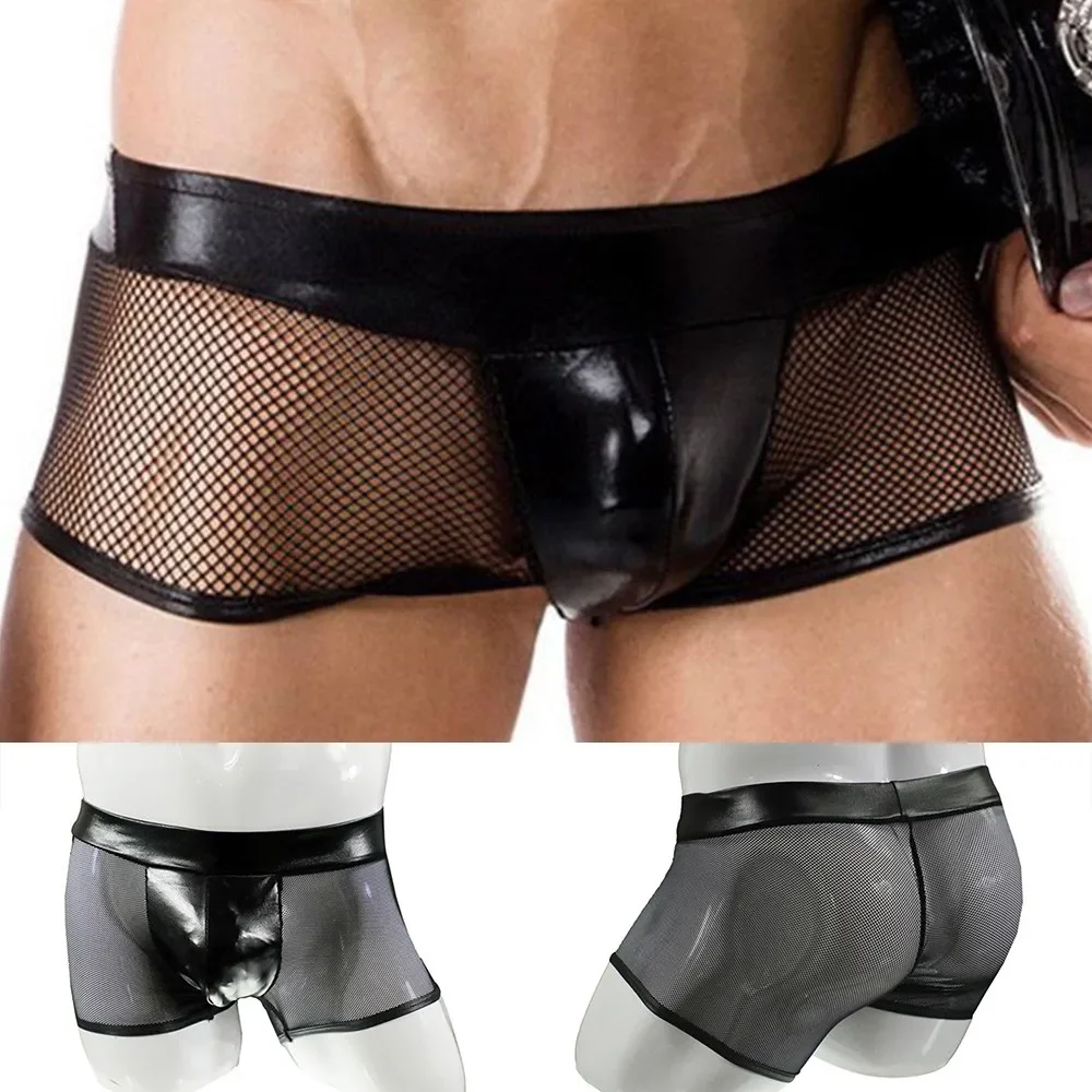 Men Sexy Underwear Faux Leathe - مراجعة Bamboo Fiber Trunk وسعره
