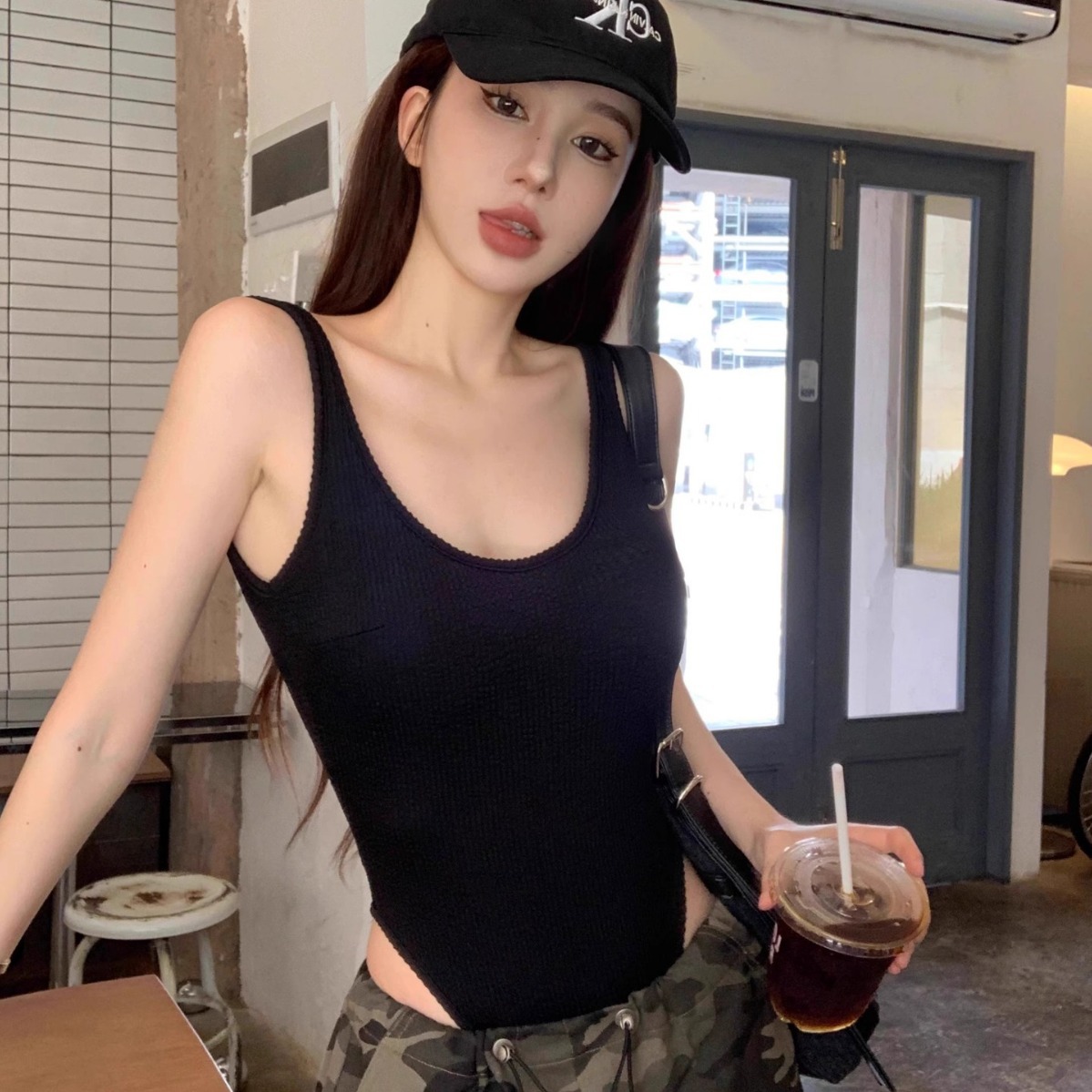 Black Strappy Bodysuit Sexy Ba - مراجعة Suspender Tank Top وسعره