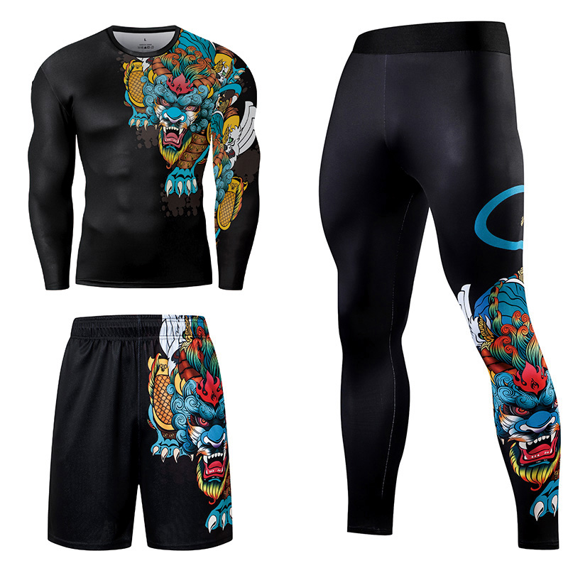 2/3PCS Men Jiu jitsu Tracksuit - مراجعة Compression Long Pant وسعره