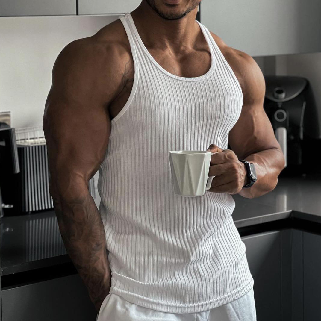 2024 Summer new men V-neck Ves - مراجعة Undershirt Crew Neck وسعره