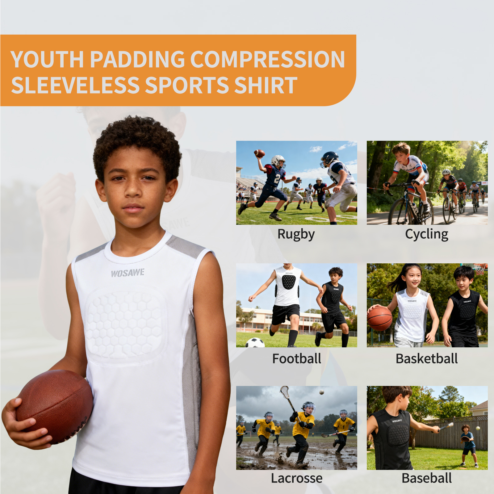 WOSAWE Boys Youth Baseball Che - مراجعة Sleeveless Undershirt وسعره