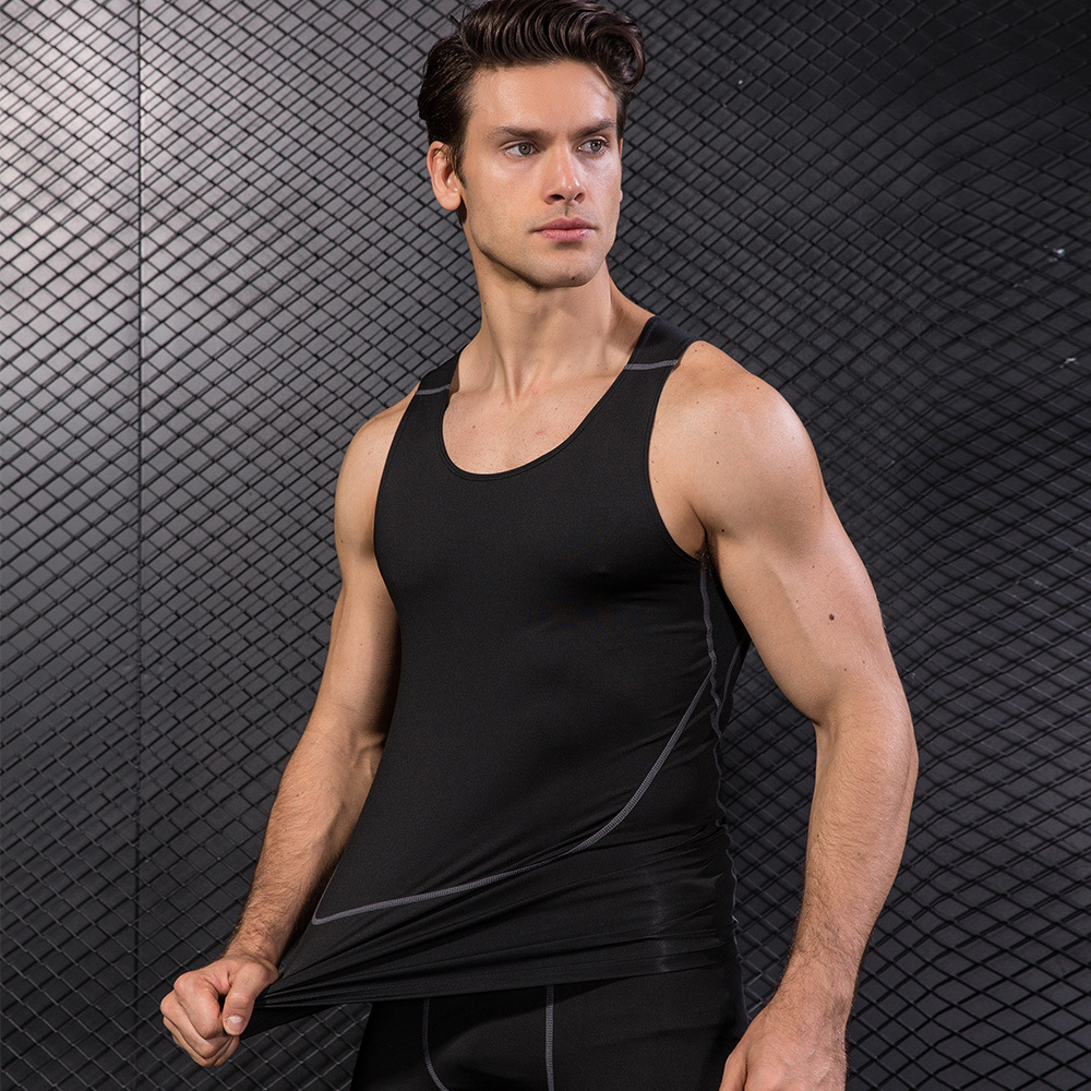 Men Black Sport Skinny Vest Ti - مراجعة Base Layer Top وسعره