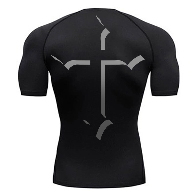 Cross Print Compression Shirt  - مراجعة Base Layer Top وسعره