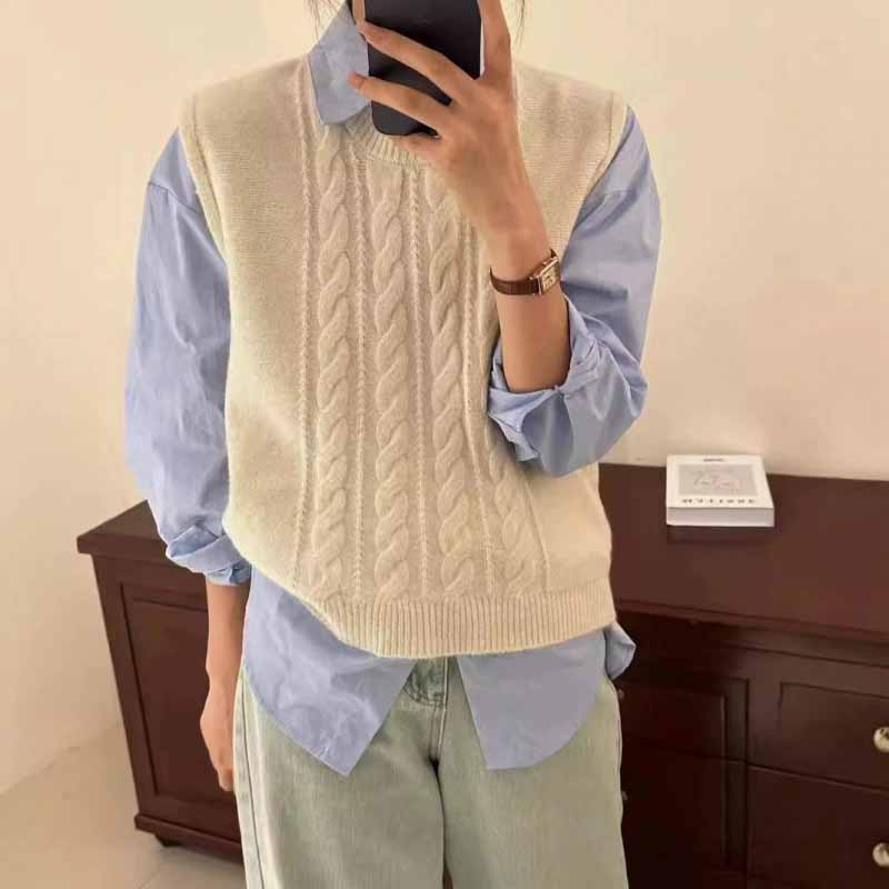 2025 New O-Neck Knitted Vest W - مراجعة Sleeveless Undershirt وسعره