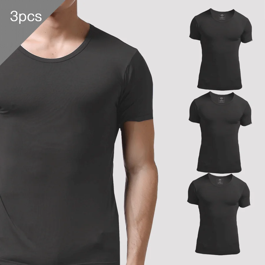 3PCS Men's Summer Short Sleeve - مراجعة Undershirt Crew Neck وسعره