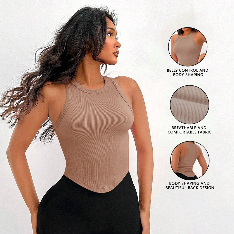 Womens Ribbed Racerback Curved - مراجعة Tank Top Ribbed وسعره