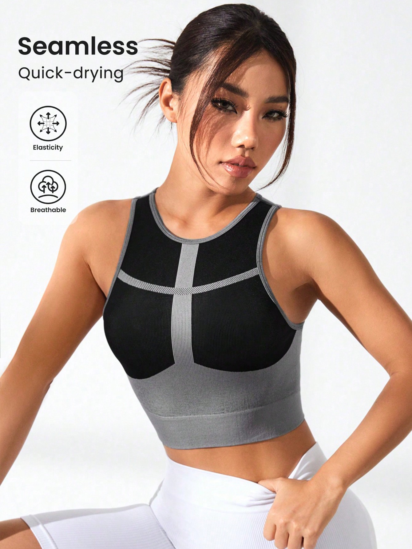 Women Color Block Cross Line R - مراجعة Tank Top Ribbed وسعره