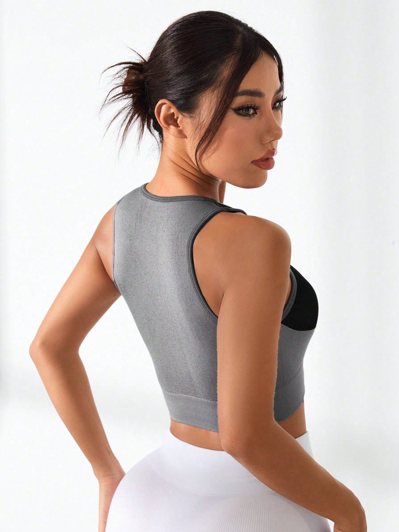 Women Color Block Cross Line R - مراجعة Tank Top Ribbed وسعره