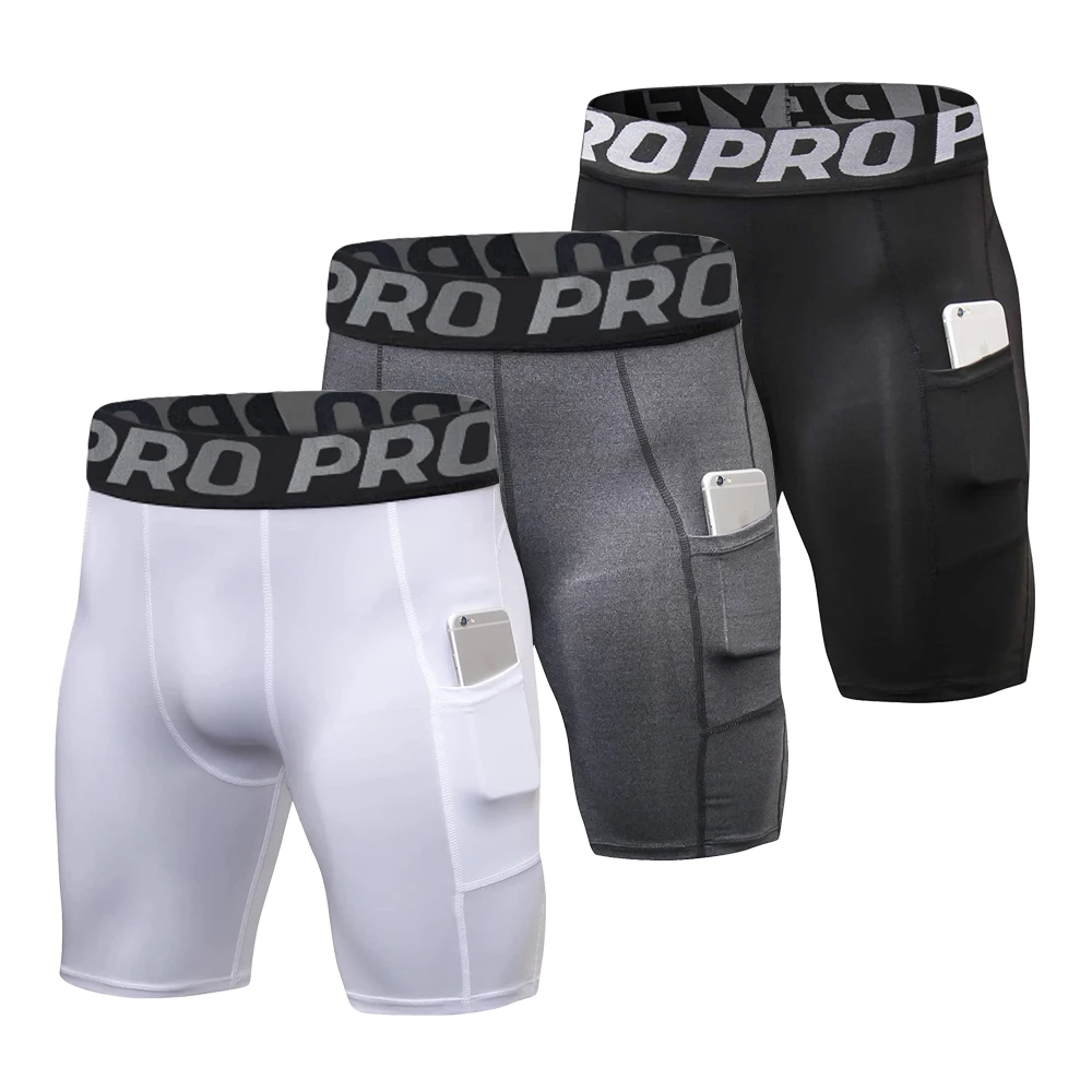 Mens Gym Shorts with Pockets W - مراجعة Compression Shorts Athletes وسعره