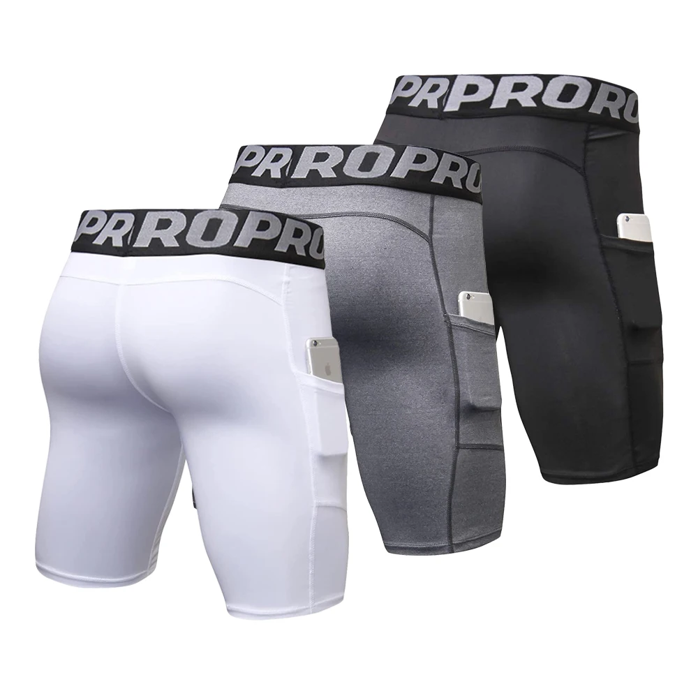 Mens Gym Shorts with Pockets W - مراجعة Compression Shorts Athletes وسعره
