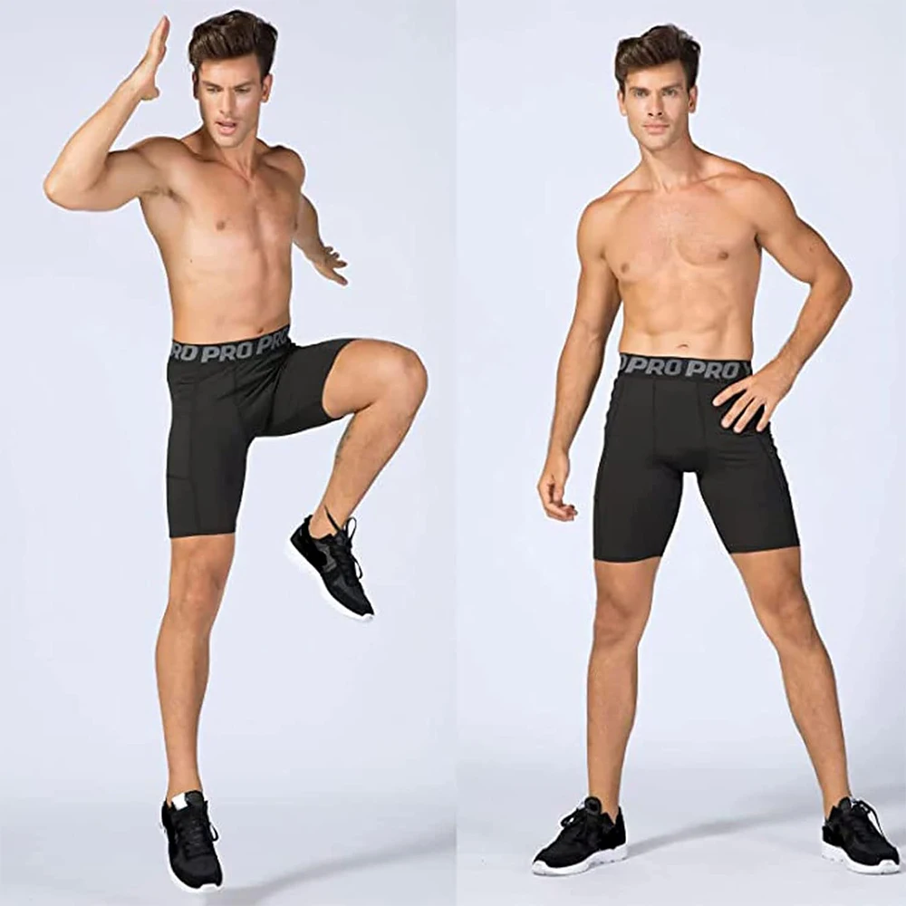 Mens Gym Shorts with Pockets W - مراجعة Compression Shorts Athletes وسعره