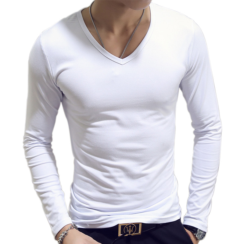 V Neck Mens T Shirts Plain Lon - مراجعة Undershirt Crew Neck وسعره