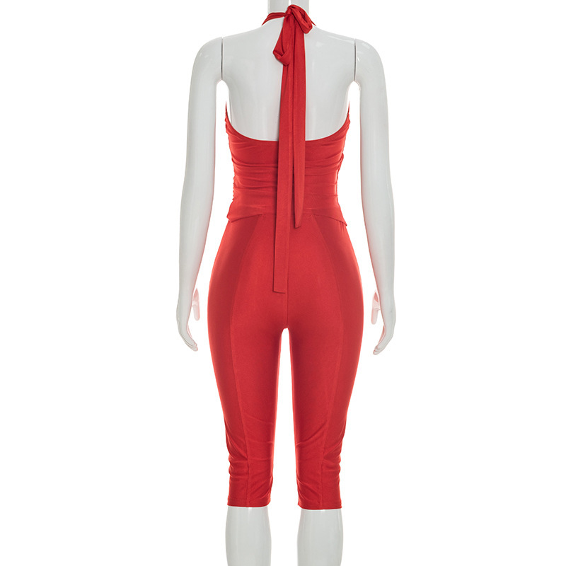 Women Slim 2 Piece Set Solid W - مراجعة Suspender Tank Top وسعره