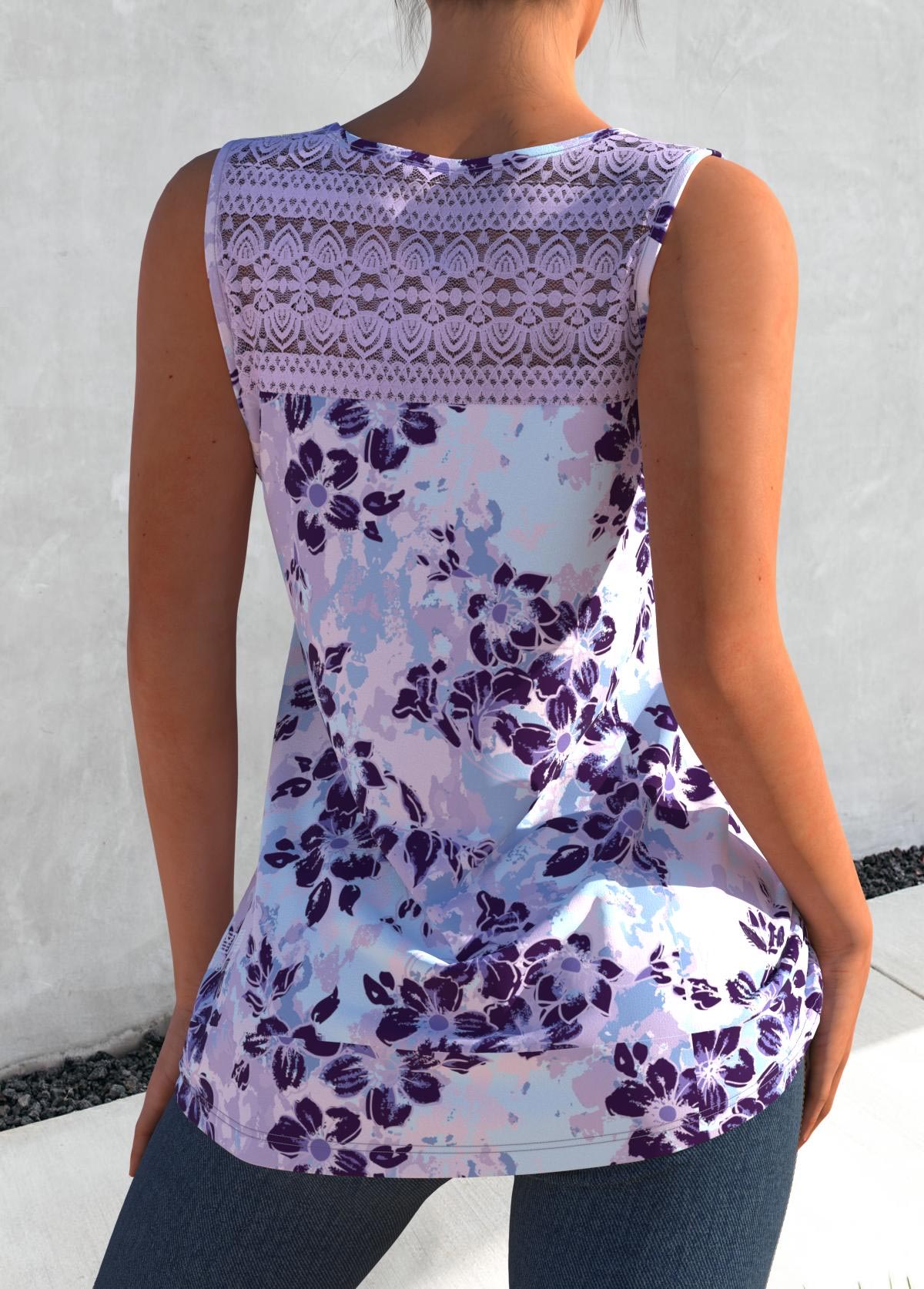 Plus Size Cross Strap Floral P - مراجعة Suspender Tank Top وسعره