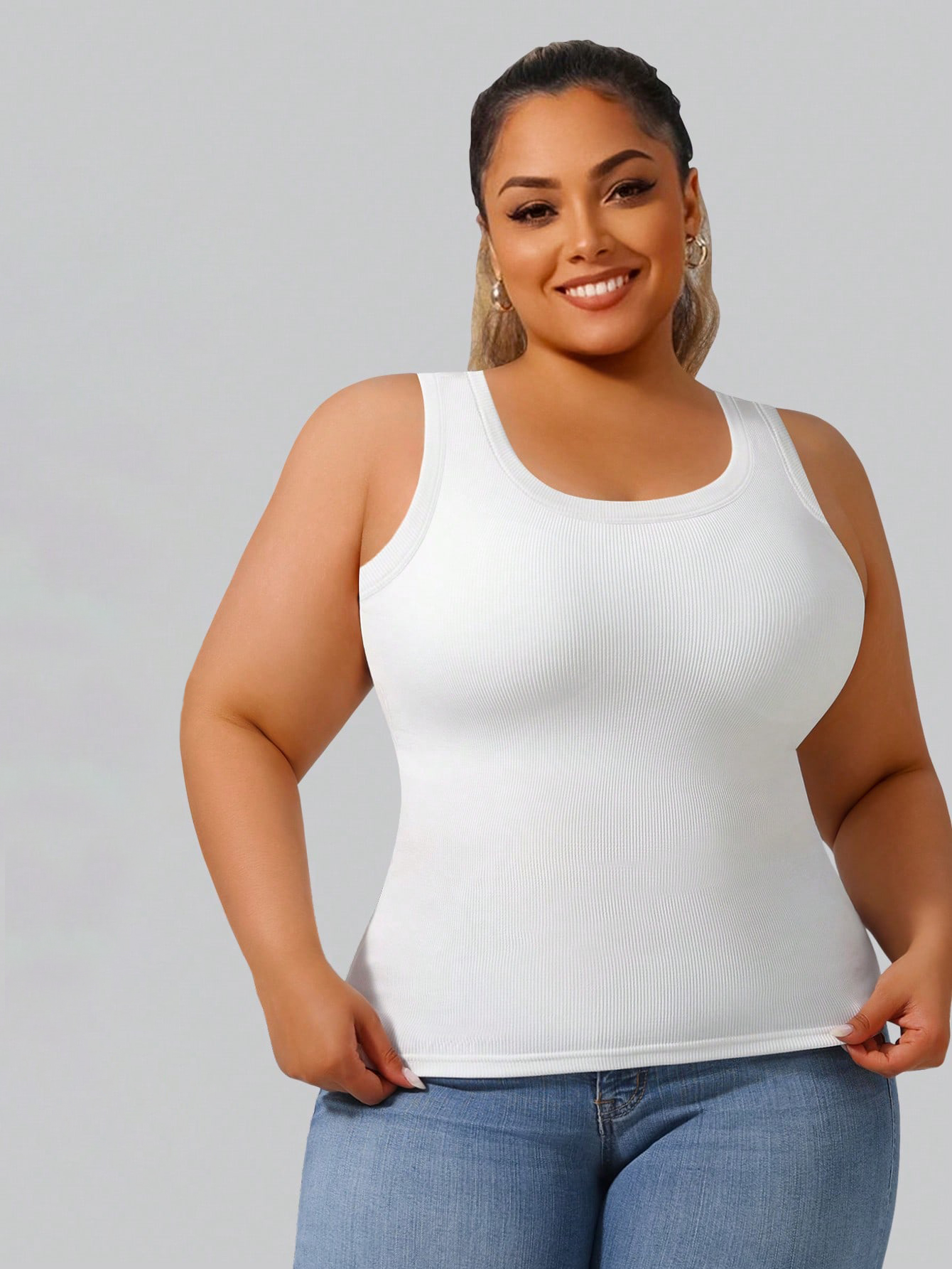 Plus Size Women's Solid Ribbed - مراجعة Tank Top Ribbed وسعره