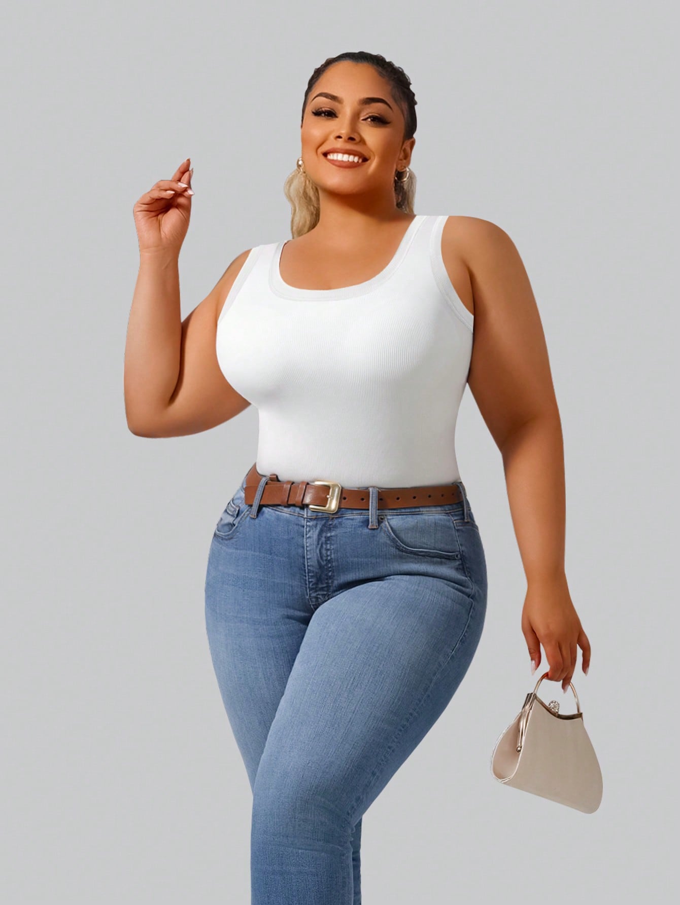 Plus Size Women's Solid Ribbed - مراجعة Tank Top Ribbed وسعره