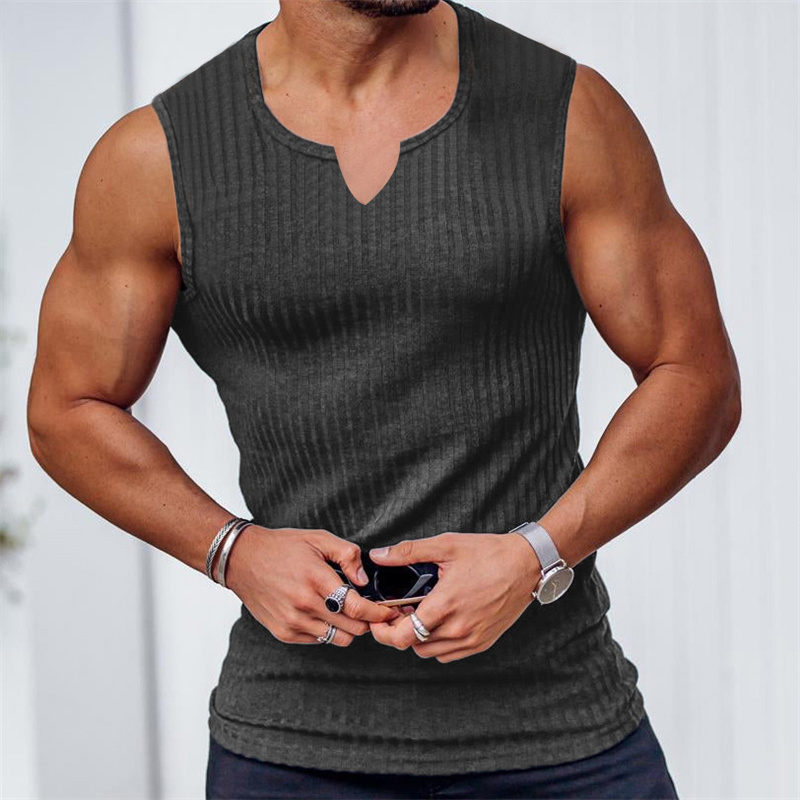 2024 Summer new men V-neck Ves - مراجعة Undershirt Crew Neck وسعره
