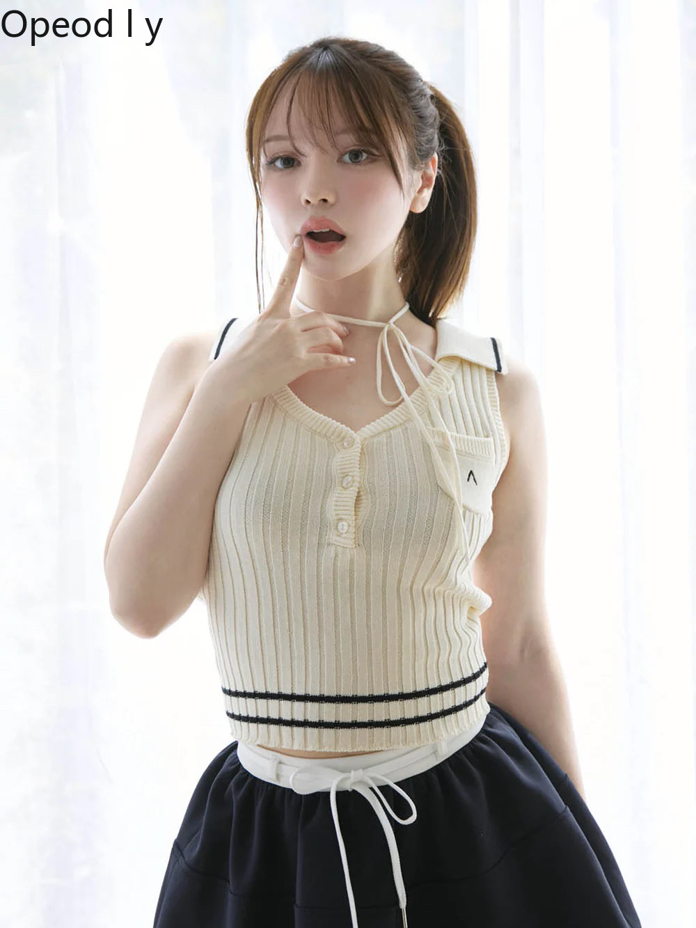 Japanese Sweet Lapel Twist V-n - مراجعة Suspender Tank Top وسعره
