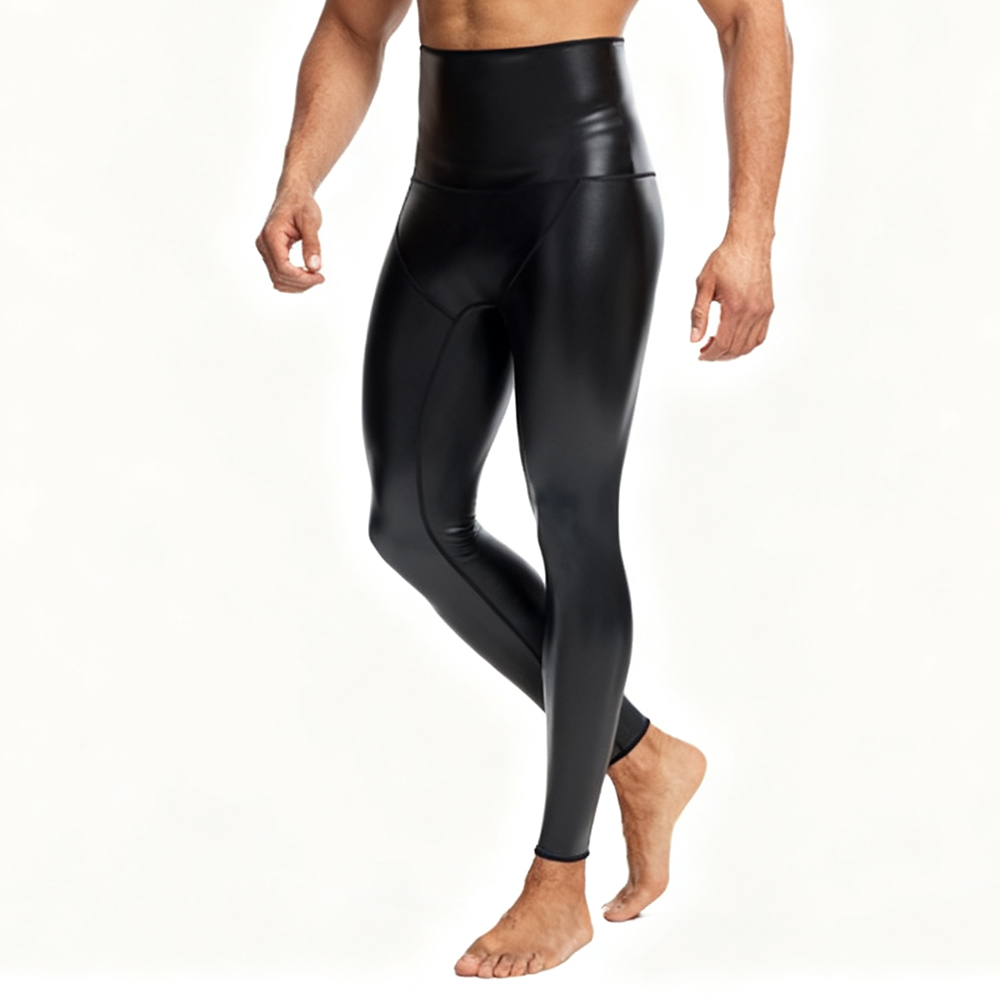 Sexy Men PU Leather Long Pants - مراجعة Compression Long Pant وسعره