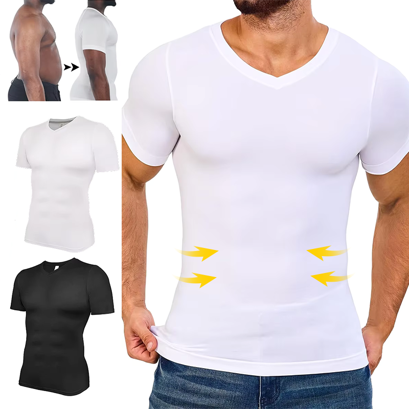 Men V Neck Compression Shirts  - مراجعة Undershirt Crew Neck وسعره