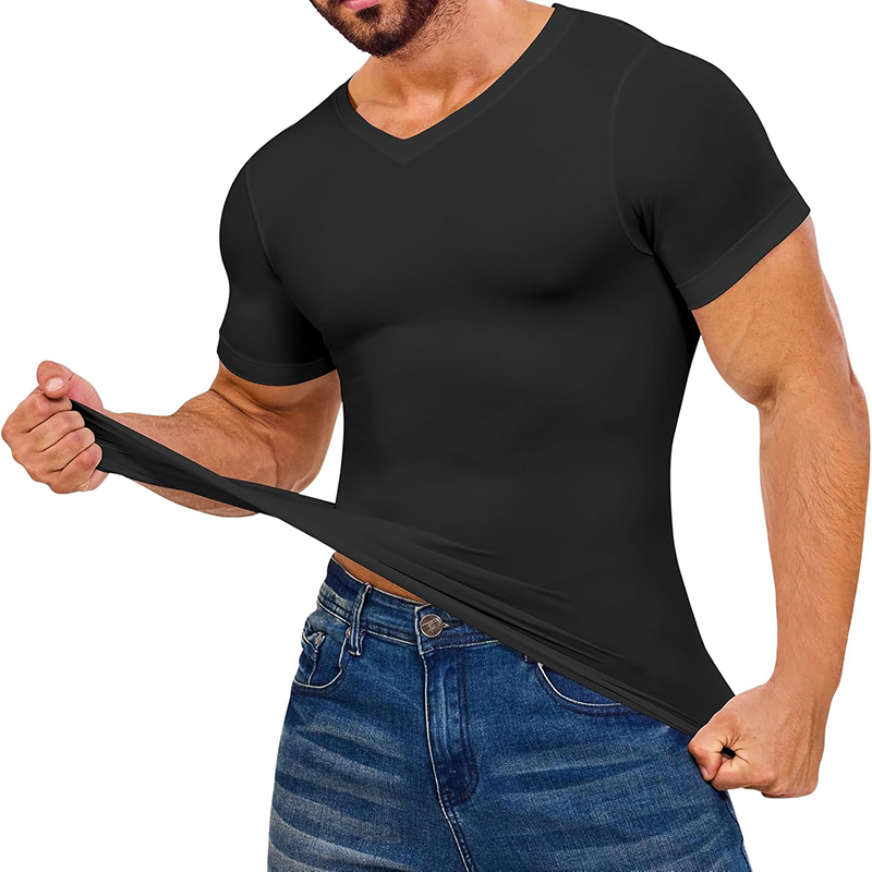 Men V Neck Compression Shirts  - مراجعة Undershirt Crew Neck وسعره