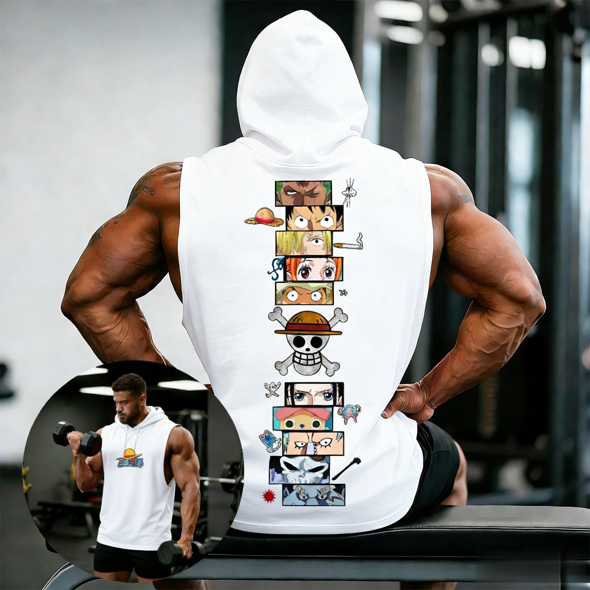 One Piece Anime Hoodie Sleevel - مراجعة Sleeveless Undershirt وسعره