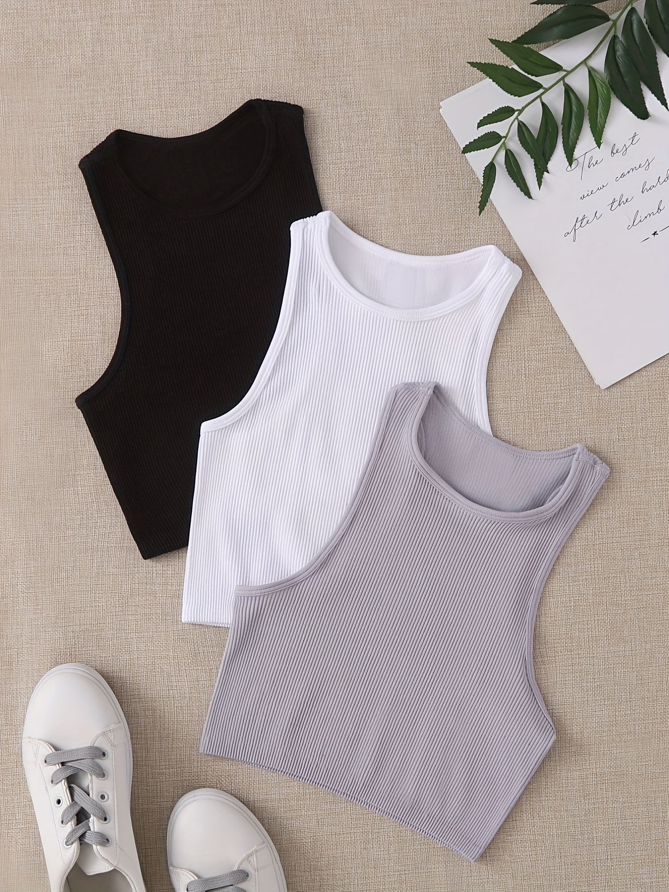 Ribbed Seamless Sports Bra Tan - مراجعة Tank Top Ribbed وسعره