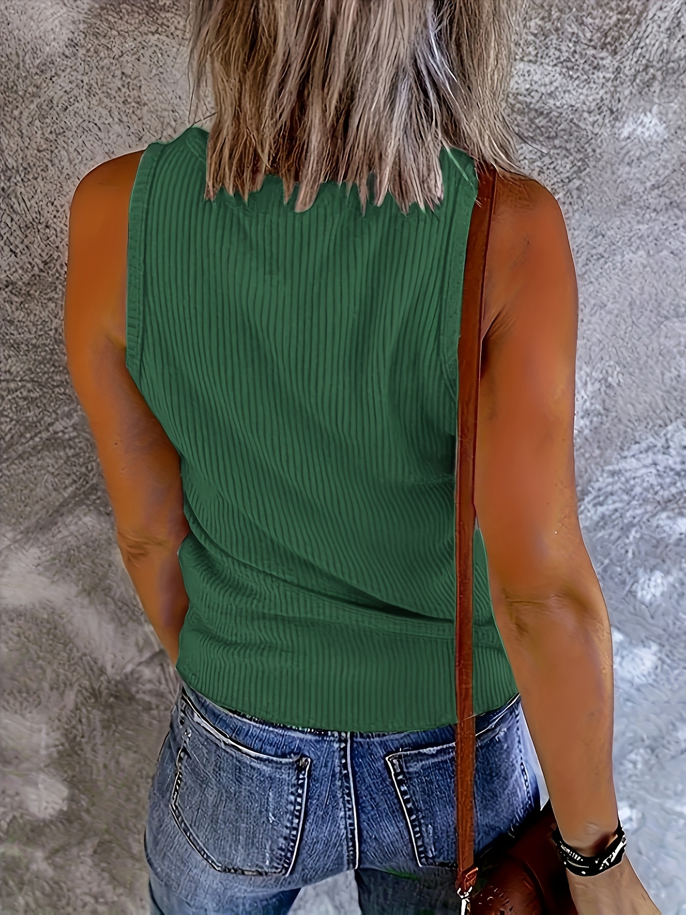 Plus Size Women Green Ribbed K - مراجعة Tank Top Ribbed وسعره
