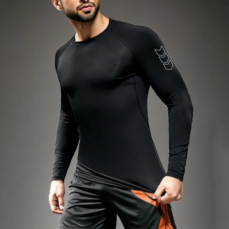 Men Quick-dry T-shirt Long Sle - مراجعة Base Layer Top وسعره