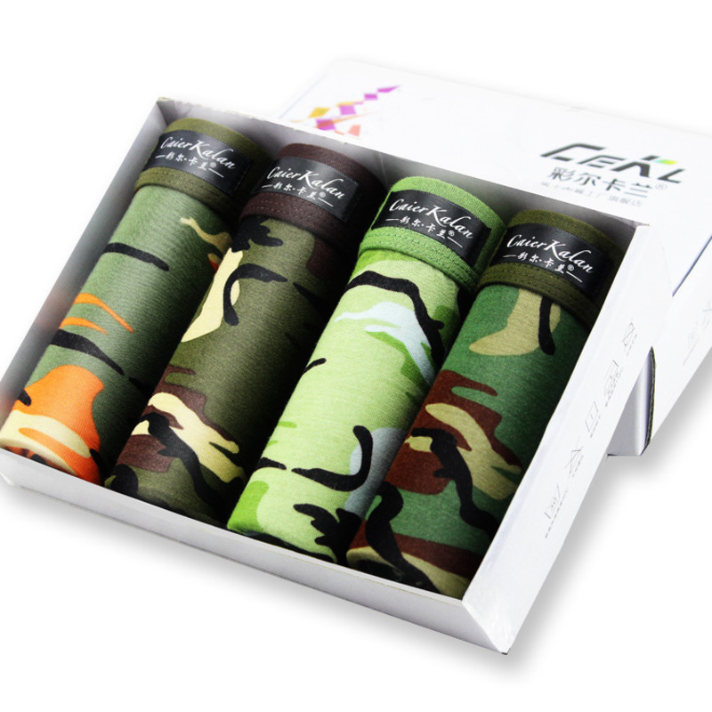 4pcs/lot Camouflage Boxer Men  - مراجعة Multi Pack Underwear وسعره